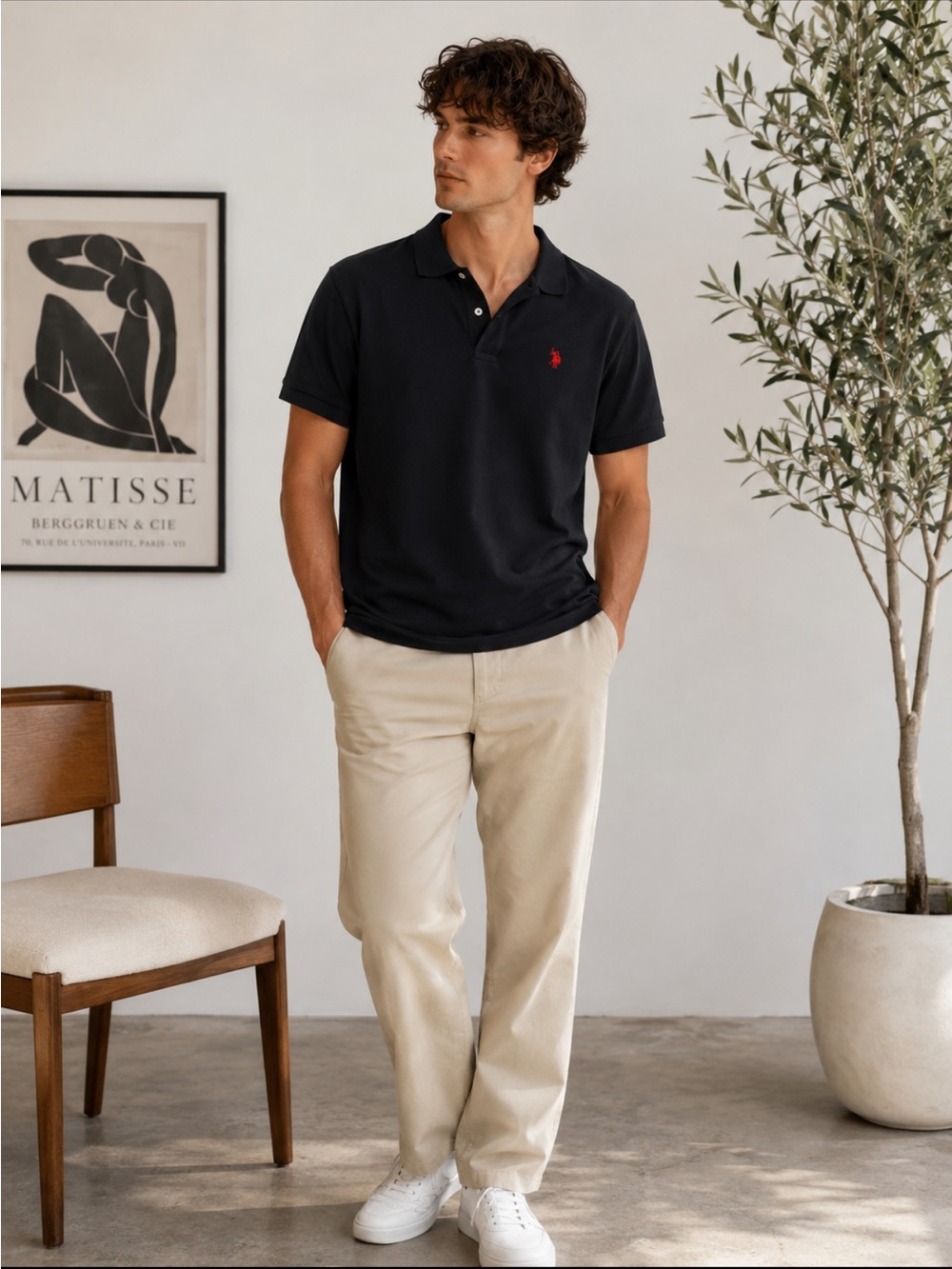 U.S. Polo Assn. Black Polo Shirt Men’s M Short Sleeve Golf Preppy